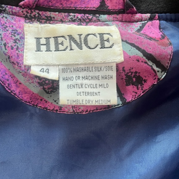 Vintage Hence Abstract Silk Bomber Jacket - Picture 2 of 16
